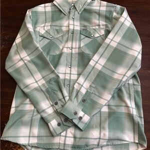Dixxon Sea Glass Green Plaid Button-Up Shirt